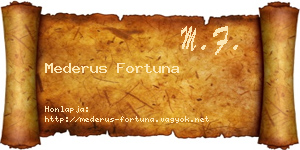 Mederus Fortuna névjegykártya